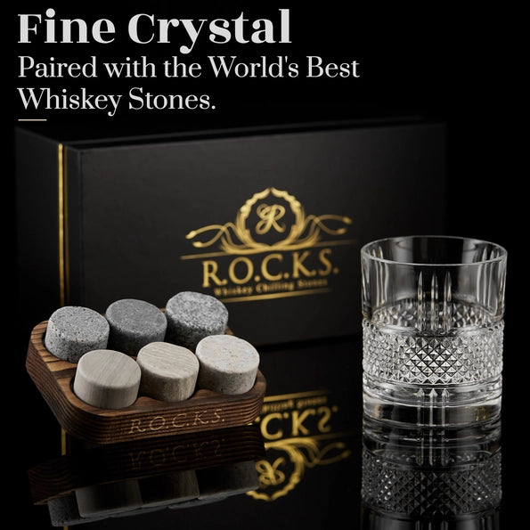 Luxe Whisky Cadeauset – Reserve Kristalglas met Whiskystenen