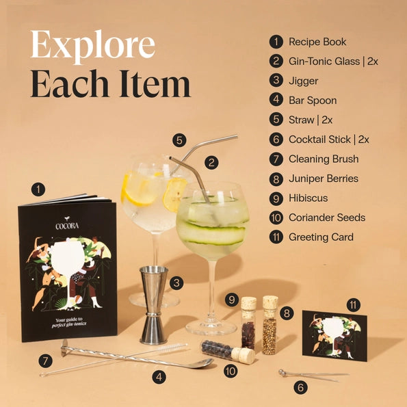 Cocktail receptenboek en premium kruidenmixen uit de Gin-Tonic Cadeauset