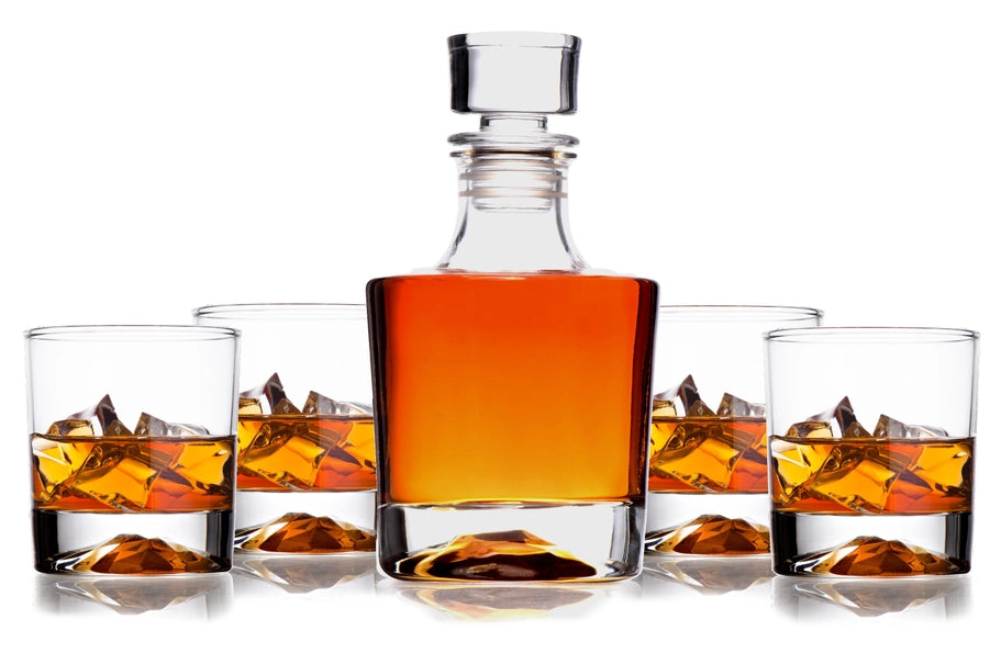 Luxe Whisky Karaf Cadeauset – Inclusief 4 Glazen & Luchtdichte Stop