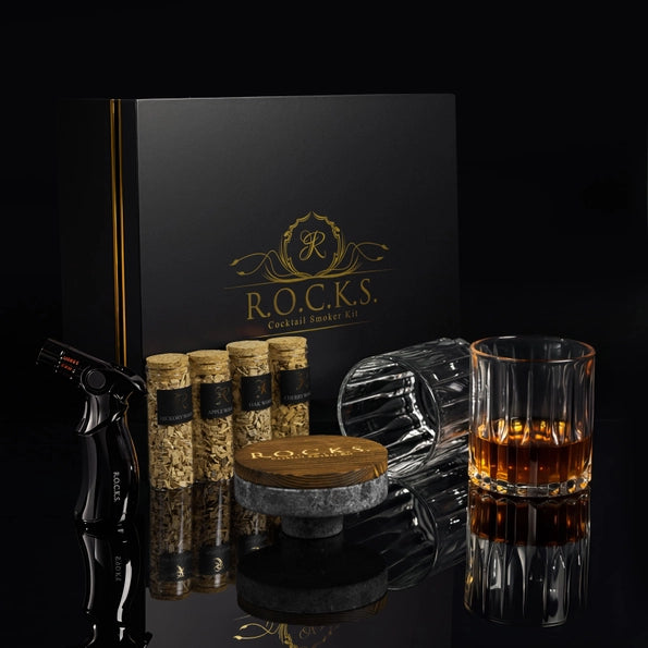luxe whisky rookset compleet met glazen en accessoires – cadeau set