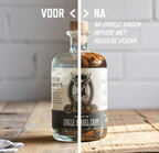 Voor en Na de infusie. CJe begint met iets simpels.
En eindigt met rijke, houtgerijpte tonen.

Binnen een paar dagen…
een compleet andere beleving in je glas.
