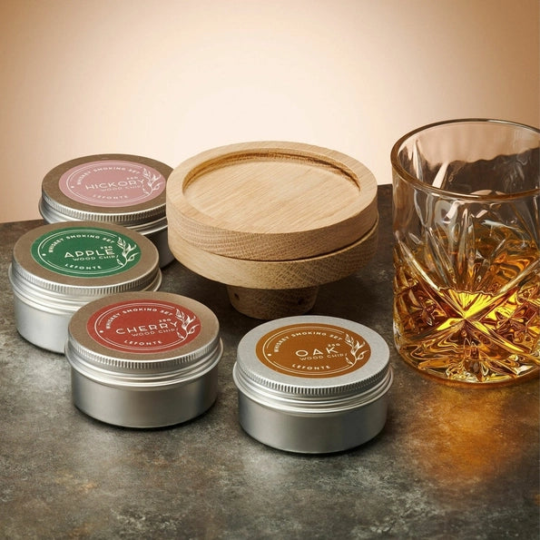 Whiskey Rokerset – Dublin Crystal 6-delig met 4 Houtsmaken - ProostMoment