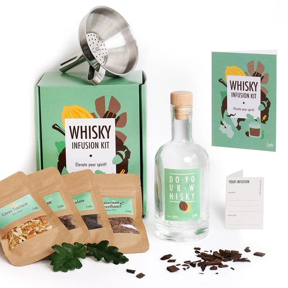 Whisky infusion fles met kruiden en houtchips – maak je eigen whisky met ProostMoment