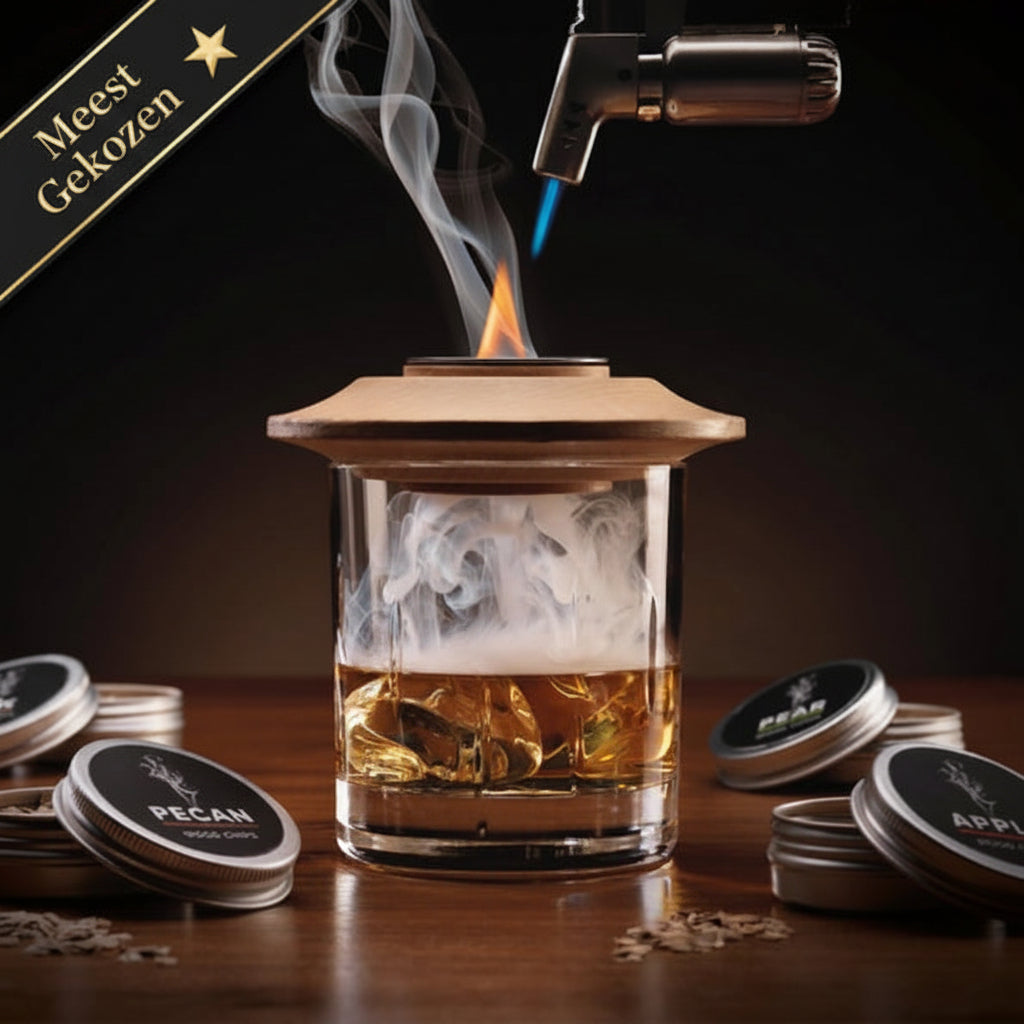 Luxe Whiskey Smoker Set met rooktopper en brander – ProostMoment.