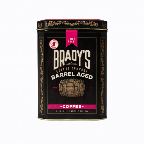 Brady’s Barrel Aged Irish Whiskey Koffieblik – Luxe Vatgerijpte Koffie - ProostMoment