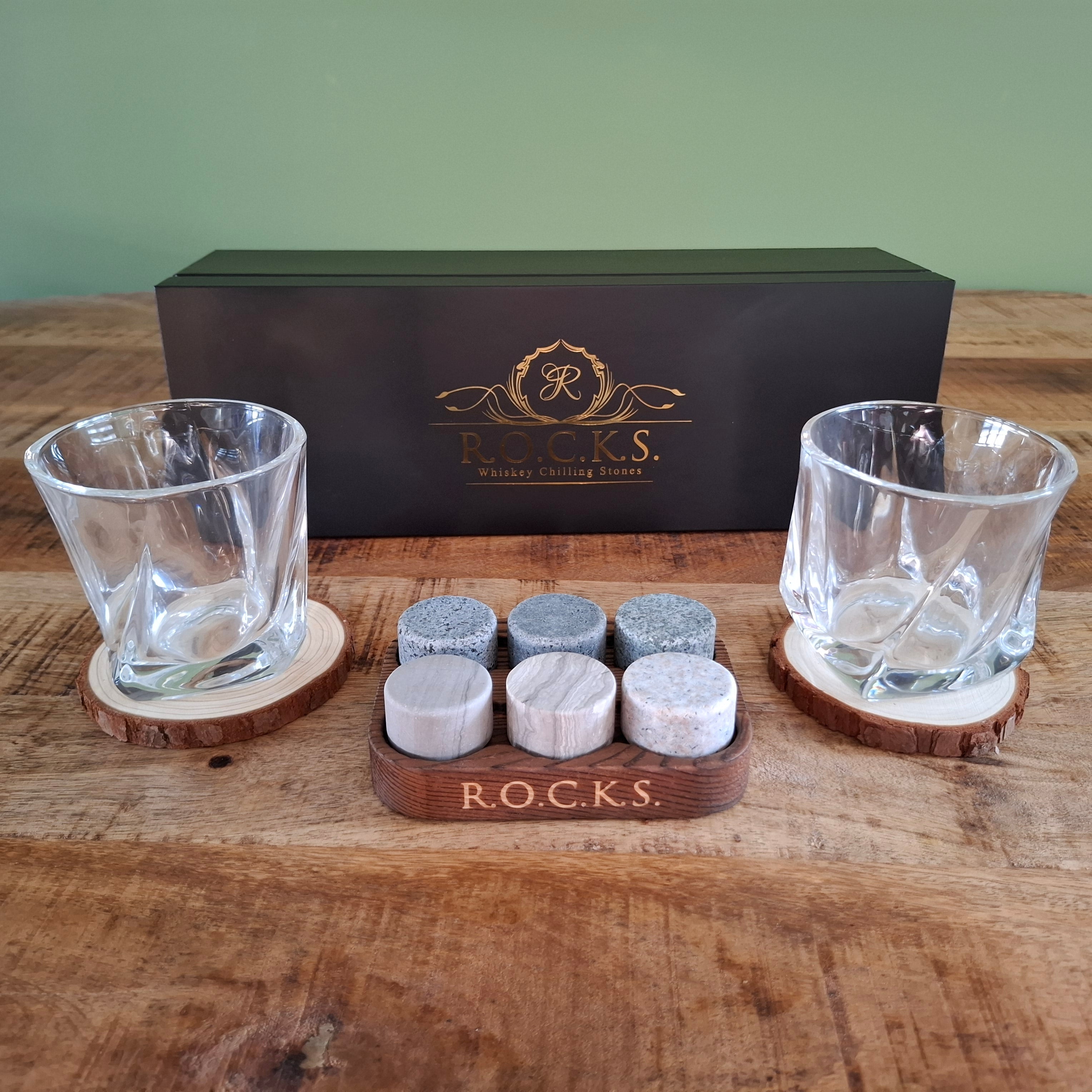 Luxe Whisky Cadeauset – Twist Whiskyglazen & Koelstenen - ProostMoment