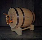 Houten whiskyvat met tap van 800 ml voor thuisgebruik en bijzondere proostmomenten.