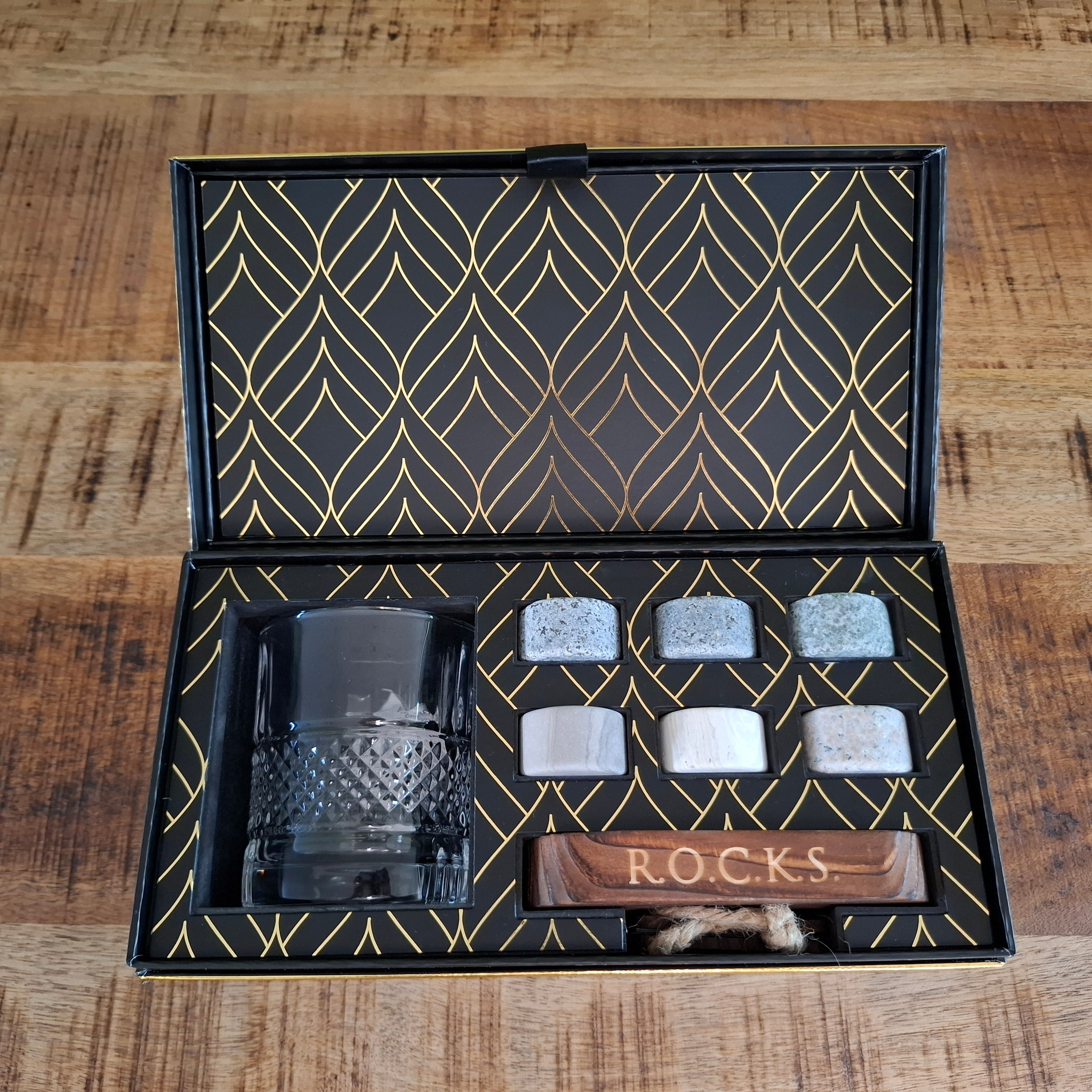 Luxe Whisky Cadeauset – Reserve Kristalglas met Whiskystenen - ProostMoment